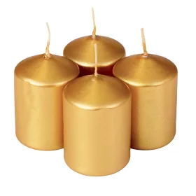 Set lumânări advent, 5.5 x 4cm - Auriu metalizat