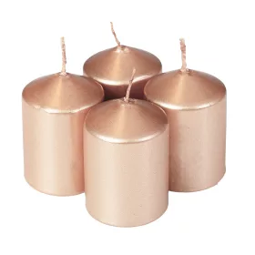 Set lumânări advent, 5.5 x 4cm - Șampanie metalizat