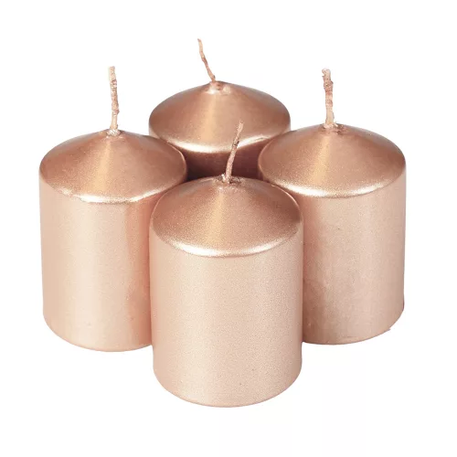 Set lumânări advent, 5.5 x 4cm - Șampanie metalizat