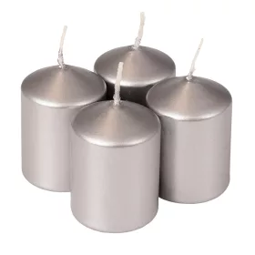 Set lumânări advent, 5.5 x 4cm - Argintiu metalizat