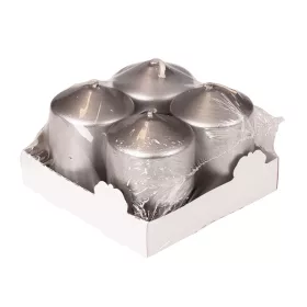 Set lumânări advent, 5.5 x 4cm - Argintiu metalizat