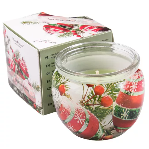 "Jingle All the Way" lumânare parfumată cu aromă de biscuiți cu vanilie, pahar