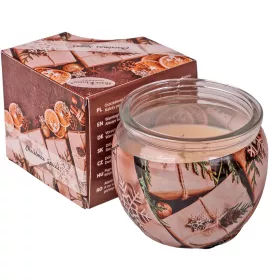   "Christmas Spices" lumânare parfumată cu aromă de tort cu miere și lămâie, pahar