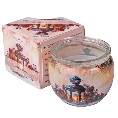 "Holiday Mood" lumânare parfumată cu aromă de biscuiți cu migdale, pahar