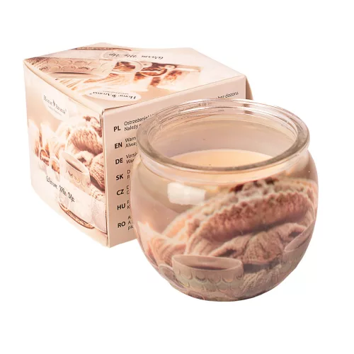 "Warm me up" lumânare parfumată cu aromă de migdale condimentate, pahar