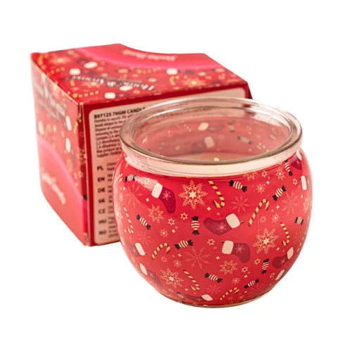 Dulciurile lui Moș Crăciun, lumânare parfumată, pahar