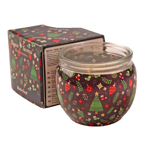 Pădure de iarnă, lumânare parfumată, pahar