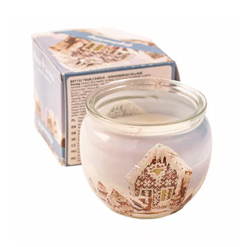 Sat de turtă dulce, lumânare parfumată, pahar