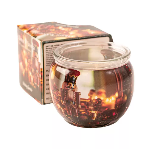 Scânteie festivă, lumânare parfumată, pahar