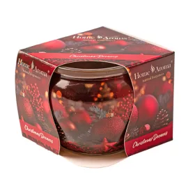 Vise de Crăciun, lumânare parfumată, pahar