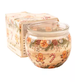 Turtă dulce înghețată, lumânare parfumată, pahar