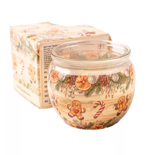 Turtă dulce înghețată, lumânare parfumată, pahar