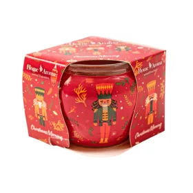 Dimineața de Crăciun, lumânare parfumată, pahar