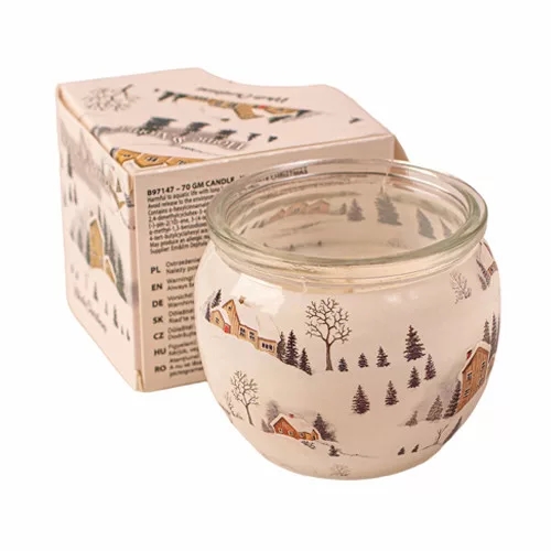 Crăciun Alb, lumânare parfumată, pahar