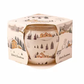 Crăciun Alb, lumânare parfumată, pahar