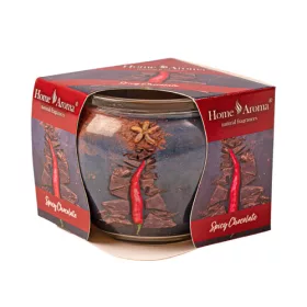 Ciocolată condimentată, lumânare parfumată, pahar