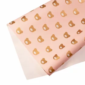 Folie cu ursuleți, rolă 58cm x 10m - Roz