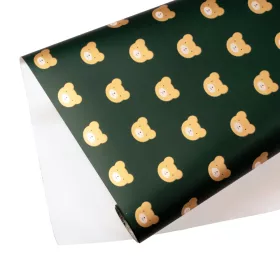 Folie cu ursuleți, rolă 58cm x 10m - Verde închis