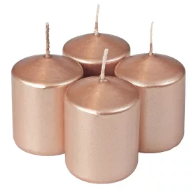   Set lumânări advent cilindrice, 6.5 x 5cm - Șampanie metalizat