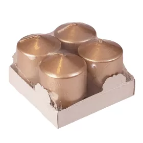   Set lumânări advent cilindrice, 6.5 x 5cm - Șampanie metalizat