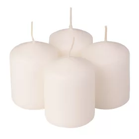 Set lumânări advent cilindrice, 6.5 x 5cm - Alb mat