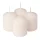 Set lumânări advent cilindrice, 6.5 x 5cm - Alb mat