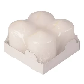 Set lumânări advent cilindrice, 6.5 x 5cm - Alb mat