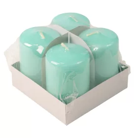  Set lumânări advent cilindrice 8 x 5cm - Lac Turcoaz deschis