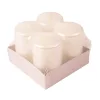 Set lumânări advent cilindrice 8 x 5cm - Sidef metalizat Alb perlat