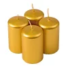 Set lumânări advent cilindrice 8 x 5cm - Auriu metalizat