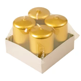 Set lumânări advent cilindrice 8 x 5cm - Auriu metalizat