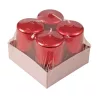 Set lumânări advent cilindrice 8 x 5cm - Roșu metalizat