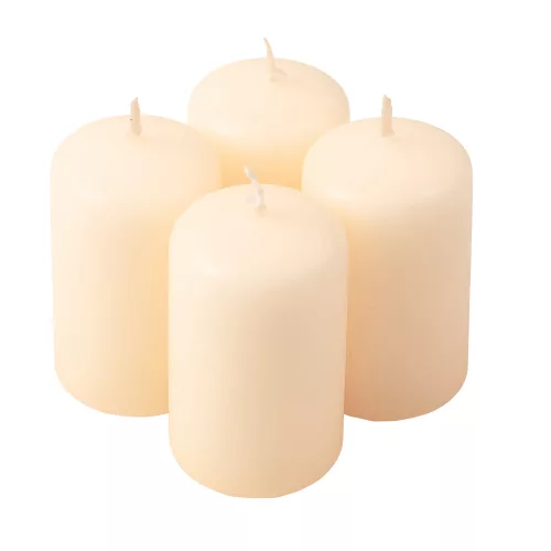 Set lumânări advent cilindrice 8 x 5cm - Ecru mat