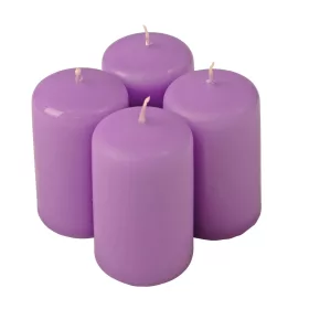 Set lumânări advent cilindrice 8 x 5cm - Mov mat