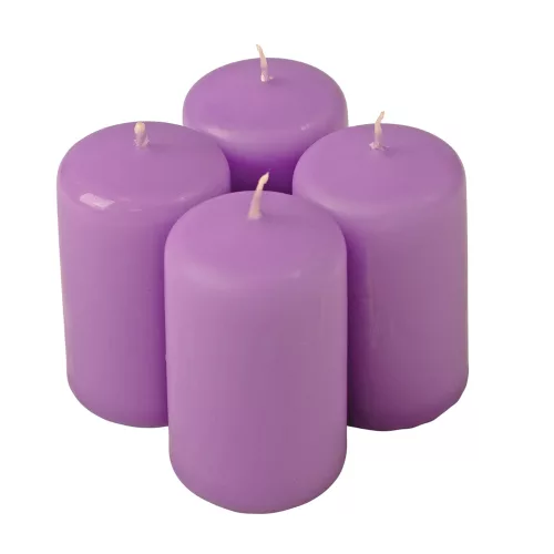 Set lumânări advent cilindrice 8 x 5cm - Mov mat