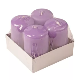 Set lumânări advent cilindrice 8 x 5cm - Mov mat