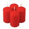 Set lumânări advent cilindrice 8 x 5cm - Roșu mat