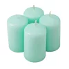 Set lumânări advent cilindrice 8 x 5cm - Turcoaz deschis
