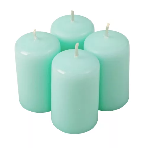 Set lumânări advent cilindrice 8 x 5cm - Turcoaz deschis