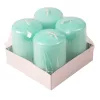 Set lumânări advent cilindrice 8 x 5cm - Turcoaz deschis