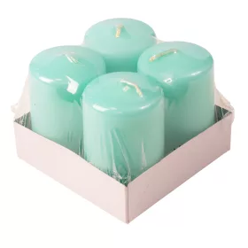 Set lumânări advent cilindrice 8 x 5cm - Turcoaz deschis