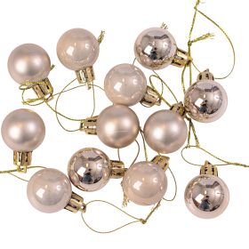 12 buc. set globuri de Crăciun 2.5cm - Șampanie