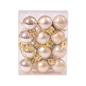12 buc. set globuri de Crăciun 2.5cm - Șampanie