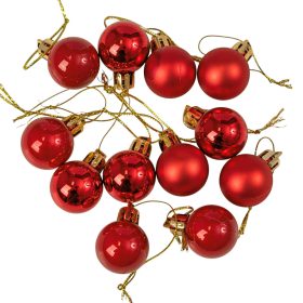 12 buc. set globuri de Crăciun 2.5cm - Roșu