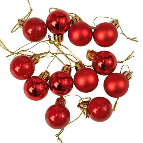 12 buc. set globuri de Crăciun 2.5cm - Roșu