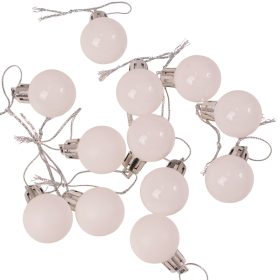 12 buc. set globuri de Crăciun 2.5cm - Alb