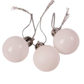 12 buc. set globuri de Crăciun 2.5cm - Alb
