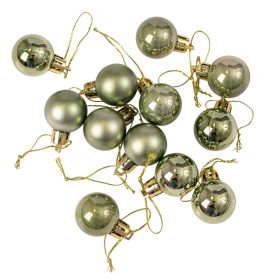 12 buc. set globuri de Crăciun 2.5cm - Verde Deschis