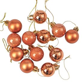 12 buc. set globuri de Crăciun 2.5cm - Maro Deschis