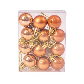 12 buc. set globuri de Crăciun 2.5cm - Maro Deschis